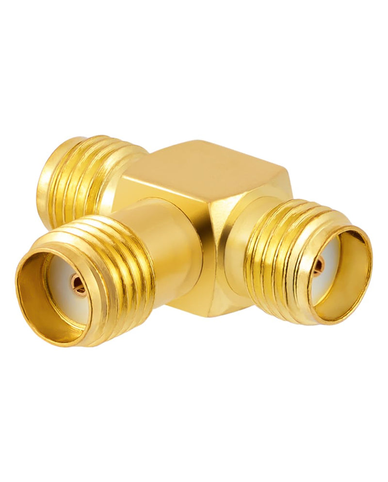 Vecys Pack of 2 SMA Adapter 3 Way Splitter T Shape SMA Female to Dual Female Splitter Antenna Adapter Converter 50 Ohm SMA Female to Dual SMA Female