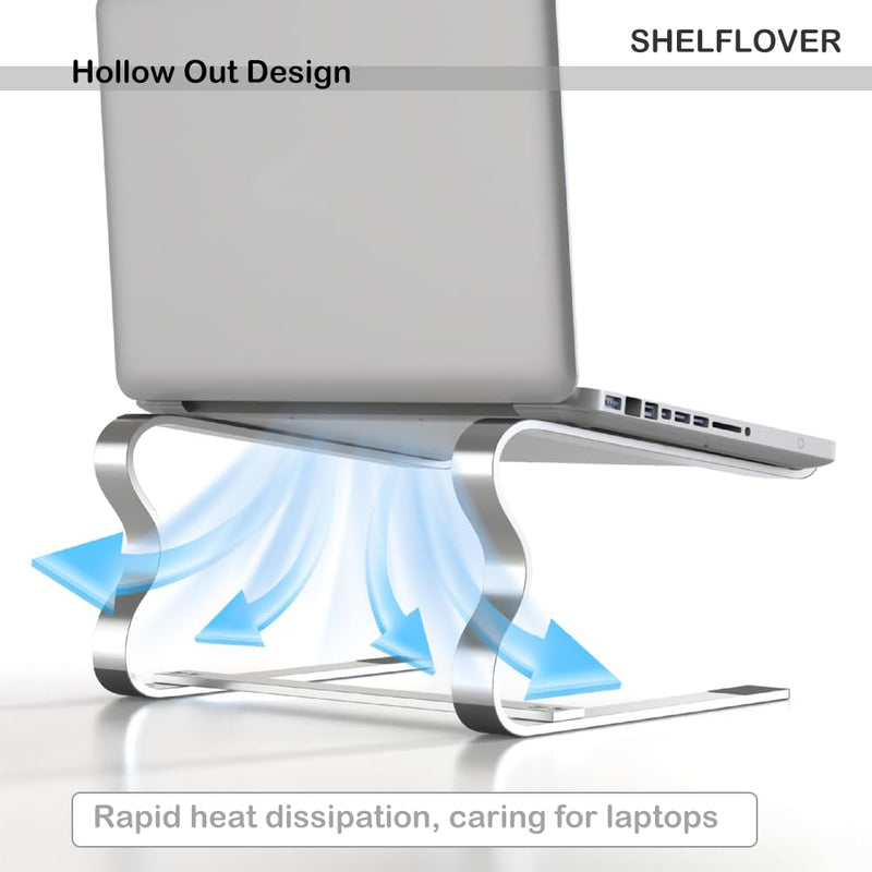 Laptop Stand Aluminum Alloy Material, Detachable PC Stand Notebook Holder, Compatible with Laptops Air/Pro/Lenovo/Dell, HP, 10'' ~ 18" Laptops, Silver