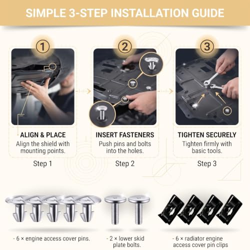 14PCS Lower Engine Cover Pin Screws, Radiator Access Splash Shield Bolt Fastener Clip Hardware Kit, OEM#90674-TY2-A01, Radiator Engine Access Cover Pin Clip, Compatible with Civic CRV Acura