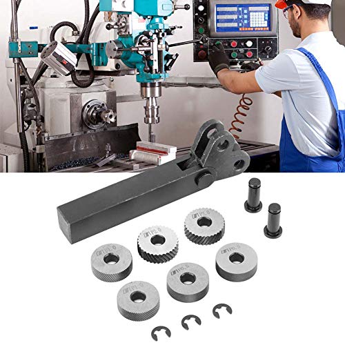 7pcs Steel Knurling Tool 0.5/1/2mm Lathe Accessories Diagonal Double Wheel Linear Knurling Set Lathe Milling Machine