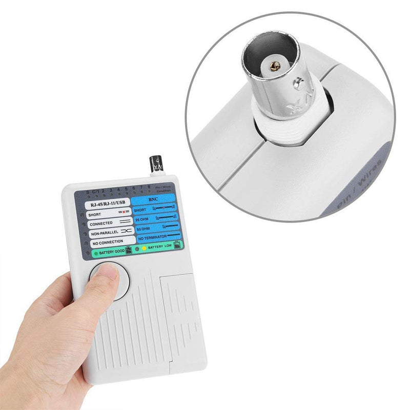 Network Cable Tester LAN Cable Test 4 in 1 Remote Control Tester Portable LAN Network Cable Tester Meter USB BNC Cable Tester for UTP STP RJ11 RJ45 Remote Cable Tester