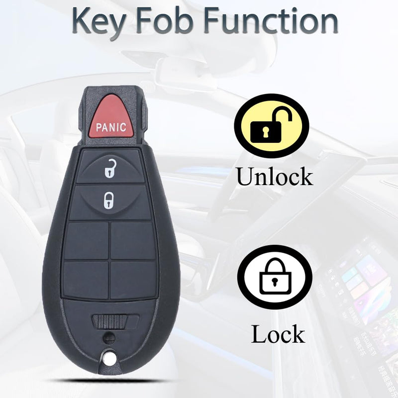 Key Fob Fobik Style Keyless Entry Fits for Jeep Cherokee 2014 2015 2016 2017 2018 2019 2020 Remote Control Key Replacement GQ4-53T (4A Chip) 68105081 3 Button 433MHz