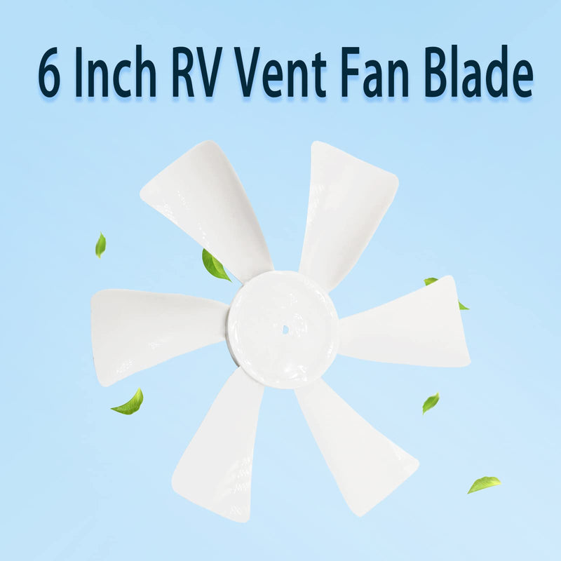 6’’ RV Vent Fan Motor & Fan Blade Replacement, 12V D-Shaft RV Vent Motor Compatible with Heng's, Elixir, Jensen, Jayco,Toyota Dolphin RV Fan & Motor