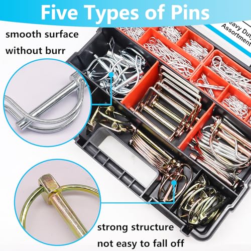 192Pcs 1/8 Inch Toggle Bolts, Butterfly Anchors Heavy Duty Drywall Anchors and Screws Kit for Hollow Wall, Ceiling (48 Sets) + 202Pcs Hitch Pins Clip Pins Assortment Kit