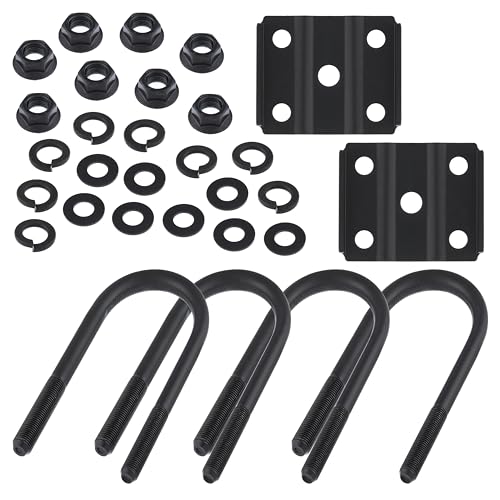 U Bolt Kit for 5200-7000 lbs, 3" Round Trailer Axle, Heavy Duty Trailer Axle U Bolts 7-1/8" Long, 1/2" Diameter, 3" Thread Pitch,Suitable for 2" Trailer Springs(4Pack) 7 1/8" Long 4