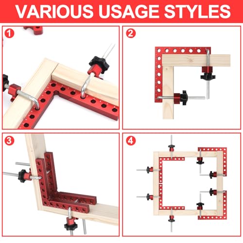 4P 5.5" 90° Corner Clamps for Woodworking, Right Angle Clamps 4 pack Woodworking corner clamp with Case