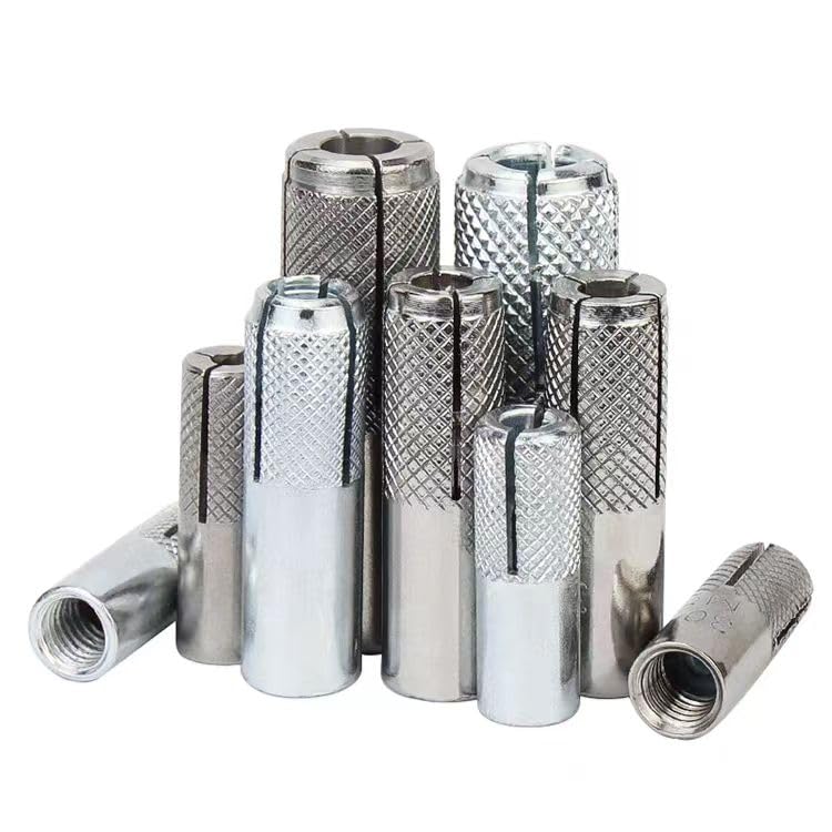 Wensilon(20 pcs) 1/2"-13 Premium Stainless Steel Drop in Anchors Assortment, Knurled Drop-in-Anchor for Solid Concrete, Internal Forced Expansion Screw Bolts SS 20