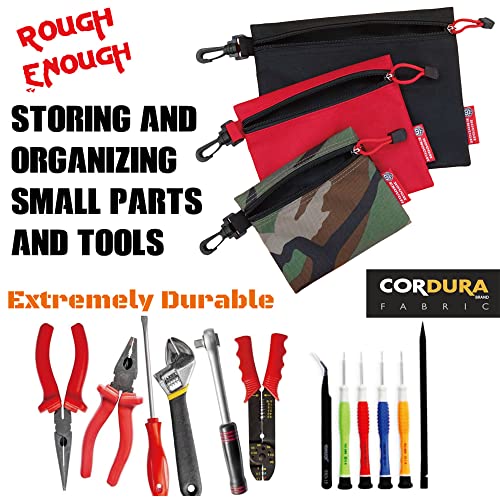 Rough Enough Small Tool Bag Multi Tool Storage Organizer with Clip On Pouches Bundle