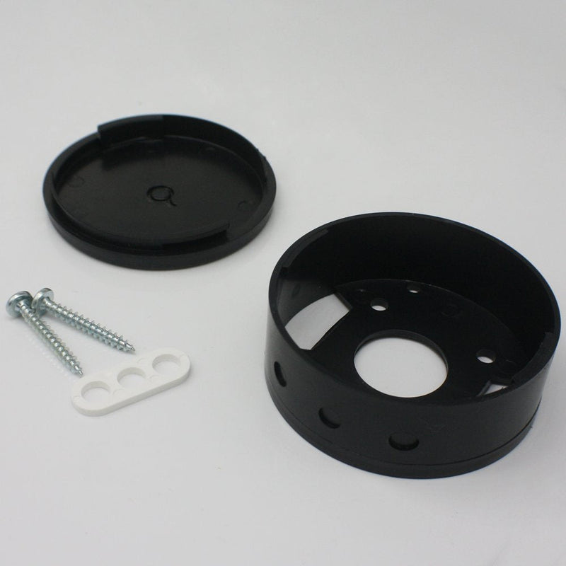 Christoph Palme lighting distribution box ø 70x31mm black plastic I junction box surface-mounted for power cable I branch canopy for wall and ceiling connection