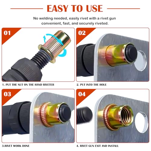 Rivet Nut Kit, 470Pcs SAE & Metric UNC Rivet Nut, Zinc Plated Carbon Steel Rivnut Threaded Inserts Assortment Set Nutserts, Sizes 6-32 8-32 10-24 1/4"-20 5/16"-18 3/8"-16 M3 M4 M5 M6 M8 M10 SAE & Metric Kit - 470 Pcs - Original