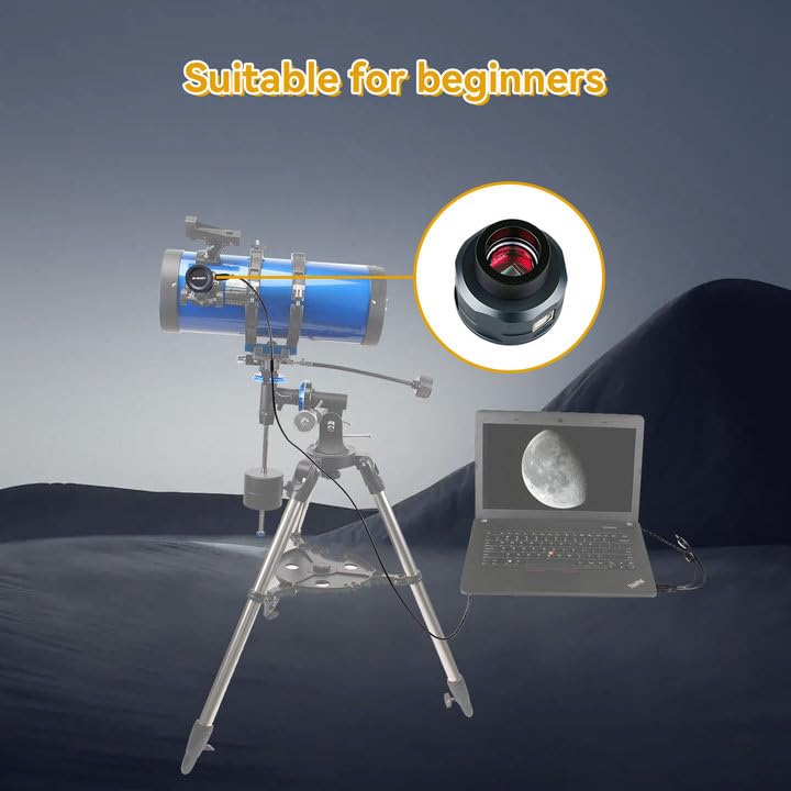 SVBONY SV105 Telescope Camera, 1.25 inch IMX307 CMOS Color Electronic Telescope Eyepiece, Planetary Camera for Telescope, Suitable for Astrophotography Beginners