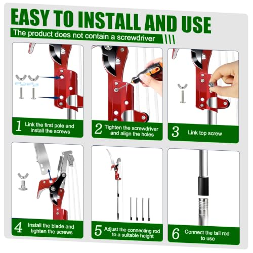Pole Saw for Tree Trimming 2-in-1 Tree Pruner with Saw & Pruning Scissors - 11FT Extendable Tree Trimmer for High Branch Trimming, Yard, Garden & Orchard Red