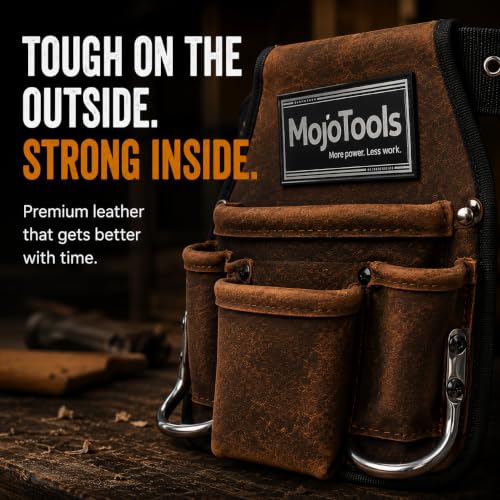 Genuine Leather Tool Belt Work Belt with Dual Steel Hammer Loops, Heavy-Duty Quick-Release Steel Buckle, Full-Grain Cowhide Suede Belt for Framers, Electricians & Plumbers (Brown) Brown