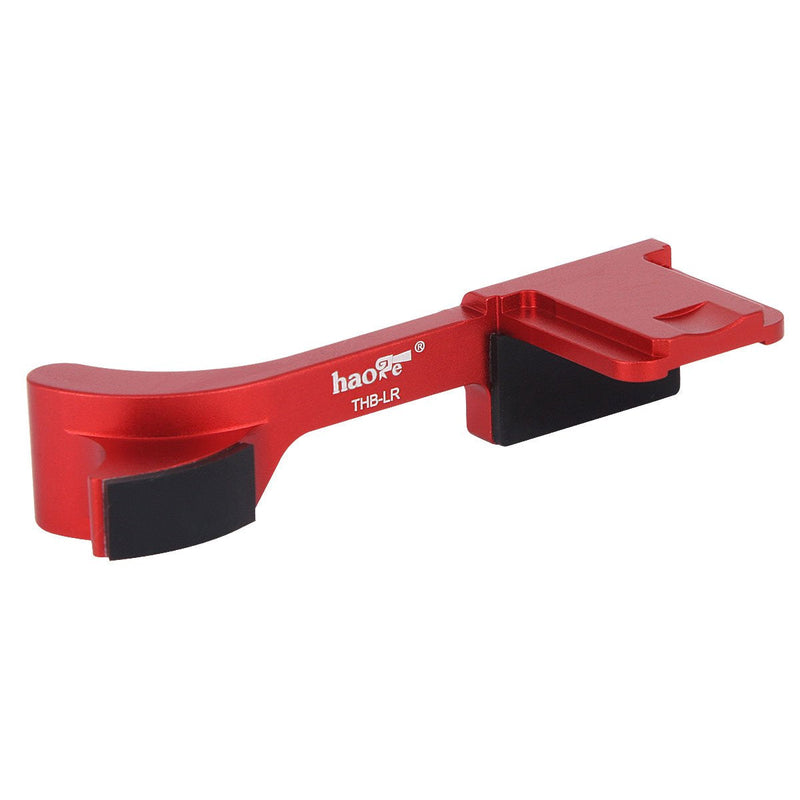 Haoge THB-LR Metal Hot Shoe Thumb Up Rest Thumbs Up Hand Grip for Leica Q Q-P QP Typ116 Typ 116 Camera Red