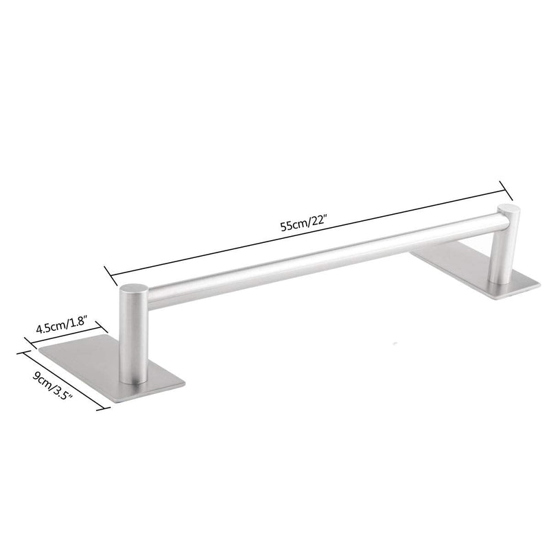 Bathroom Towel Bar Towel Holder,ULIFESTAR Strong 3M Self Adhesive Hand Towel Holder,Wall Mounted Stainless Steel Towel Rack for Bathroom,Kitchen Dish Cloths Hanger,Brushed Nickel (22'') 22''