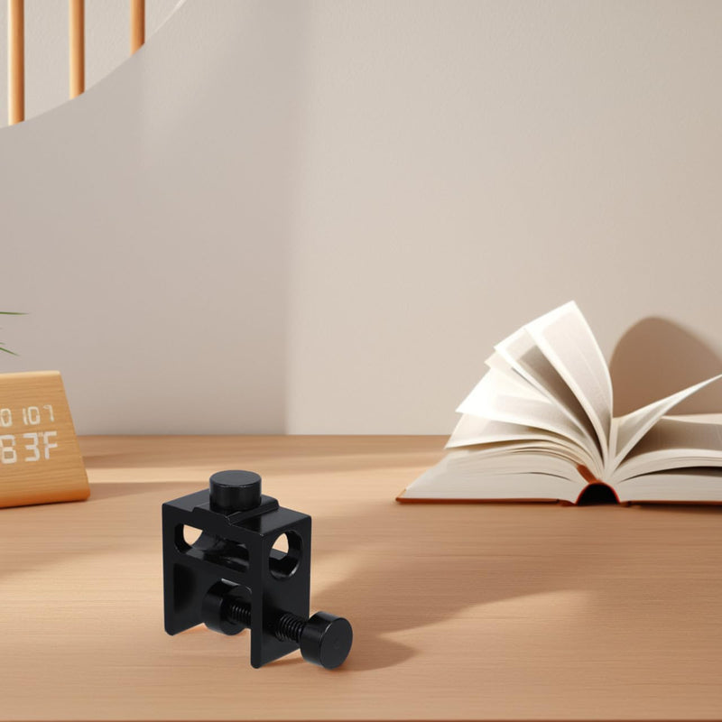 1 x Camping Lamp Holder Table Clamp: Black Aluminium Alloy Lamp Holder with Screw Clamp for Table up to 28 mm Lamp Pole up to 16 mm Outdoor Balcony Garden