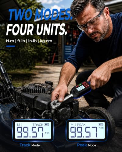 3/8 Digital Torque Wrench ±2% Accuracy for Auto Car Moto Spark Plug 5.02-99.57 Ft. Lb 3/8 Drive