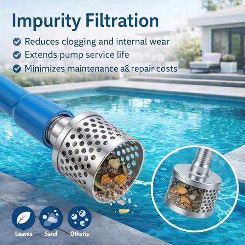 Fumete 2 Inch Pump Strainer Round Hole Suction Strainer Filter