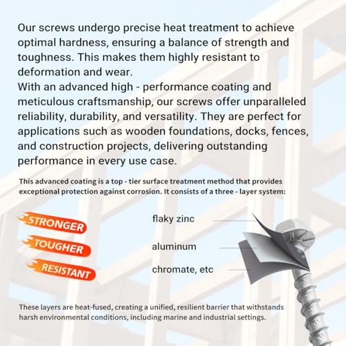 Connector Screws, #9 x 1-1/2" Heavy-Duty Joist Hanger Screws, 1/4" Hex Head with 0.370"-Dia, Replace 9112R500 10D Nails, Prem-Galvanized, Corrosion-Resistant and Wear-Resistant. (500-Qty) 500