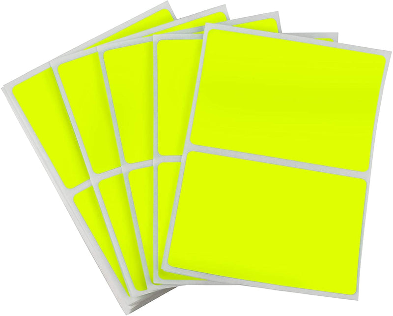 ChromaLabel 2 x 3 inch Permanent Rectangular Color Code Inventory Labels, 50 Stickers per Pack, Fluorescent Yellow