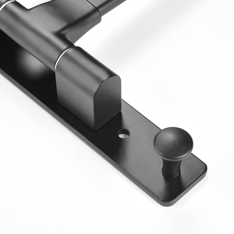 Swivel Hand Towel Bar Bathroom Swing Hanger Towel Rack Holder Matte Black Finish, Wall Mounted, 3-Arm