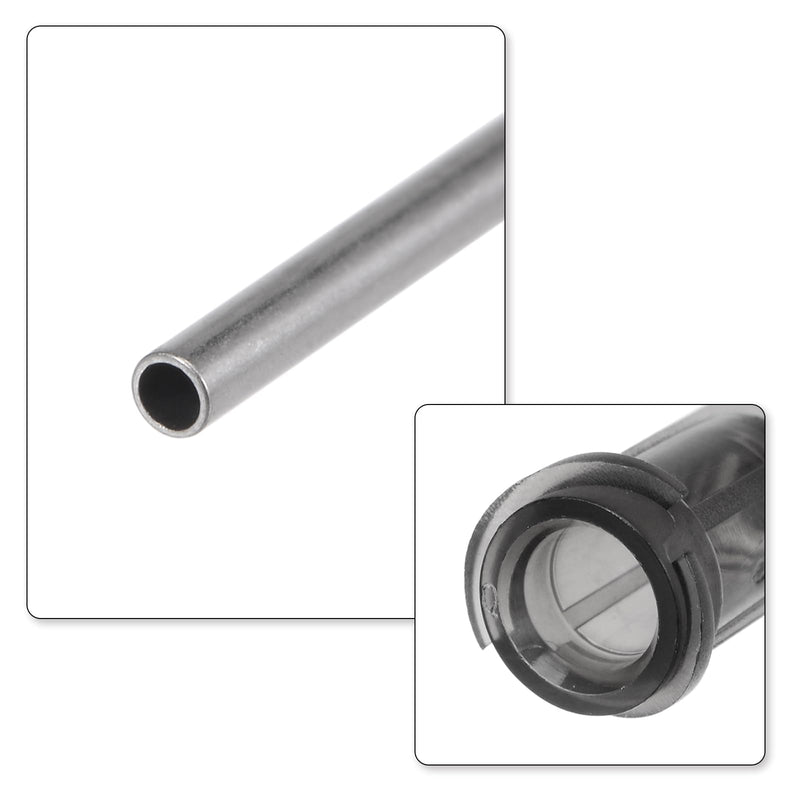 QUARKZMAN Blunt Tips Cannulas 16G 1/2 Inch Length Pack of 100 Grey | Industrial with Luer Lock screw interface connection, dosing cannula for liquid glue gun 16G 1/2" gray