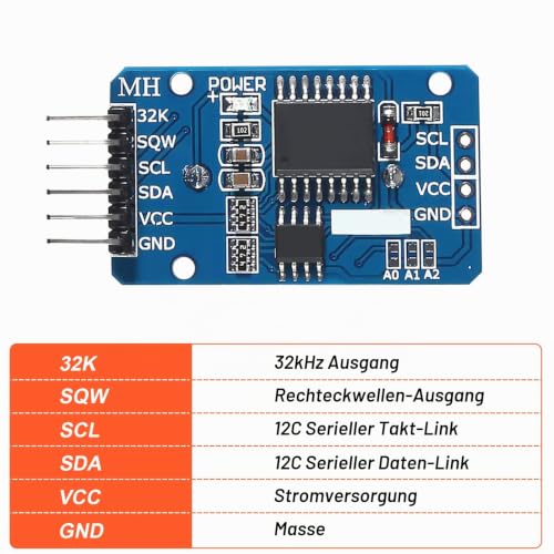 Real Time Clock RTC Module Compatible with I2C Real Time Clock, Precision Real Time Clock Module, Clock Module IIC RTC Module for Arduino and RPi with Battery (Pack of 3)