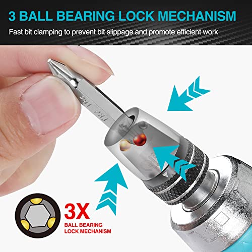 DURATECH Magnetic Tape Measure 25FT with Fractions 1/8, Retractable Measuring Tape with Stubby Ratcheting Screwdriver, 12-in-1 Multi-bit Short Screw Drivers, Innovated Bits Quick-Load Mechanism