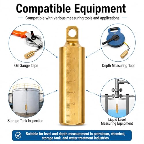 Oil Gauging Tape 20M/66ft Sounding Tape with Brass Plumb Bob