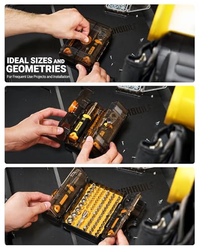 TGFTGF 78 PCS Precision Screwdriver Set, Socket Set SAE 5/32”-1/2”, Multi Bit Tool Kit & Ratcheting Wrench With Premium Case for Household Repair, DIY, Electronics, Eyeglasses, Bicycle, Car, Garage