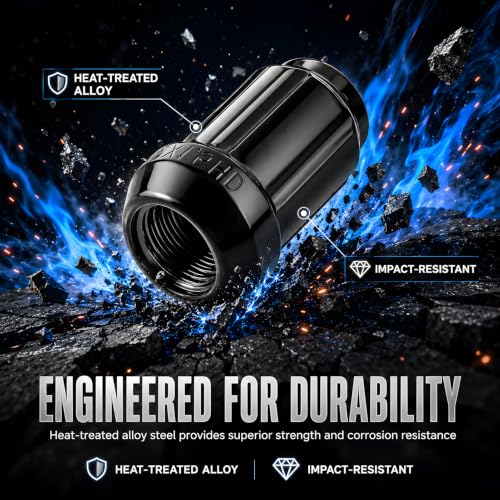 M12x1.5 Anti-Theft Spline Wheel Lug Nuts, 24-Pack with Socket