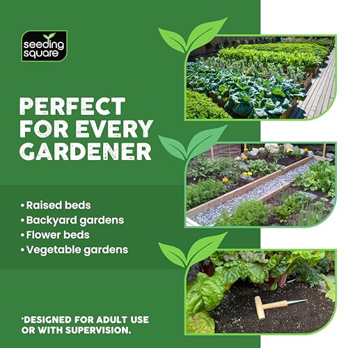 Seeding Square + Pokey Planter Bundle – Seed Spacing Template with Dibber Tool for Easy Planting, Garden Layout & Seed Starting System