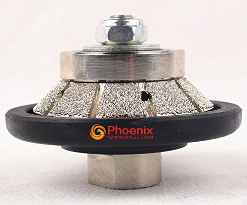 Raizi 3/8 inch Demi Bullnose Half Bullnose Diamond Hand Profile Wheel Router Bits 45 Degree Bevel Edge for Granite Concrete Marble Countertop Edge (E10) E10 (3/8")