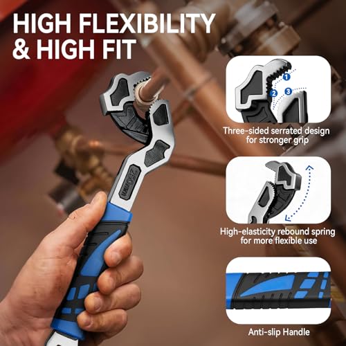 DISEN 4PCS Self Adjusting Pipe Wrench 6”, 8”, 10”, 12” 6/8/10/12 inches