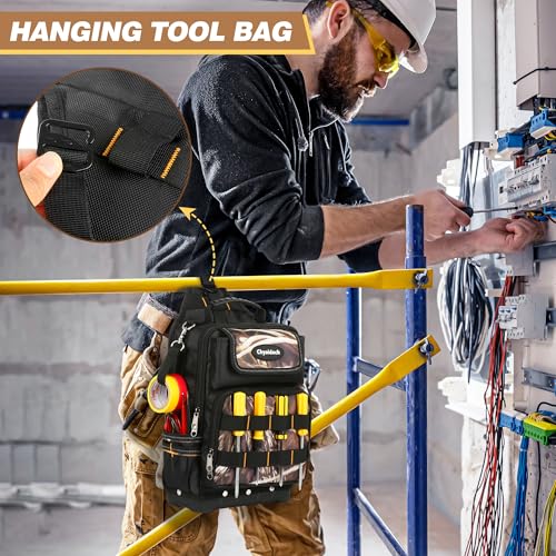 Chyaidach Electrician & HVAC Crossbody Sling Tool Bag with Hard Bottom Camo