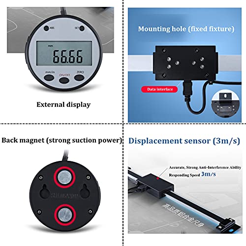 Digital Readout Kit, Digital Display Scale, Path Sensor, LCD Readout Set, Precise Digital Linear Scale with LCD Displays and Mounting Accessories for Milling Machines etc., 0-150 mm, Higher