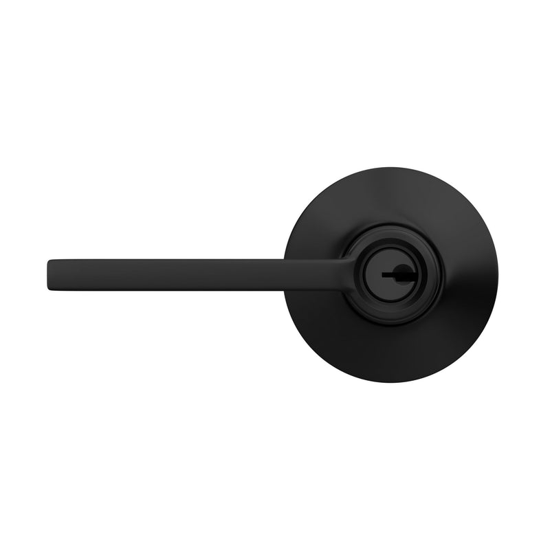 Schlage F51 V LAT 622 Latitude Door Lever, Keyed Entry Lock, Matte Black Standard