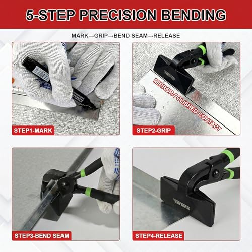 3Pcs Hand Seamer Sheet Metal Pliers Set, 3in Bending Folding Tool