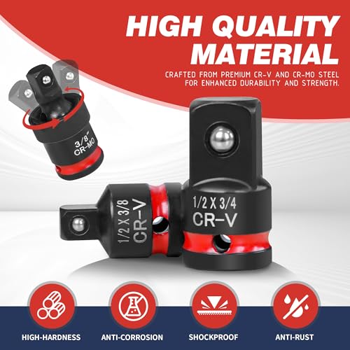 11-Piece Impact Socket Adapter Set, 1/4" 3/8" 1/2" Drive