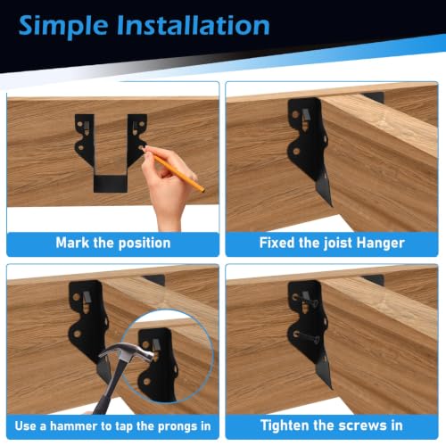 16 Pcs 2"x 4" Joist Hanger|Q235B Carbon Steel 16 2"x 4"