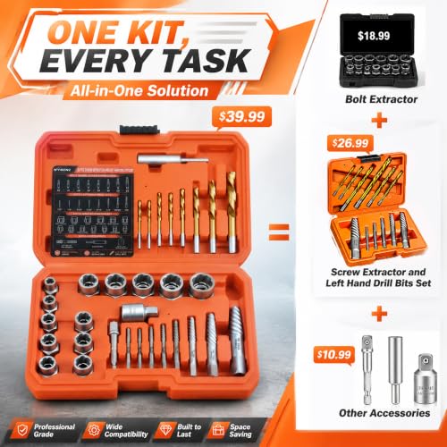 32Pcs Screw Extractor and Left Hand Drill Bits Set Easy Out Bolt Extractor 32pcs