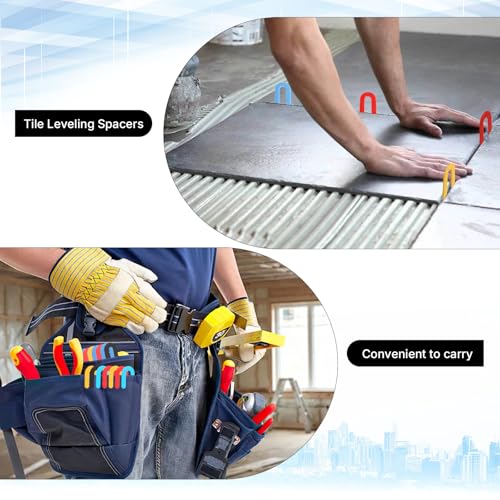 U Shaped Tile Spacers 1/4+1/8+1/16+3/16 Inch, 400Pcs Plastic Shims Multicolored 1/16+1/8+1/4+3/16*400