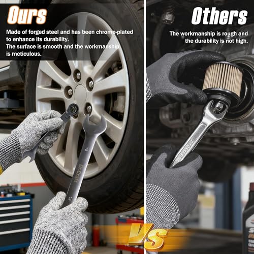 vivicreate 8-Piece Flex-Head Ratcheting Combination Wrench Set, Metric 6–19mm, 72-Tooth CR-V Steel Wrenches with Organizer Bag for Automotive & DIY Repair