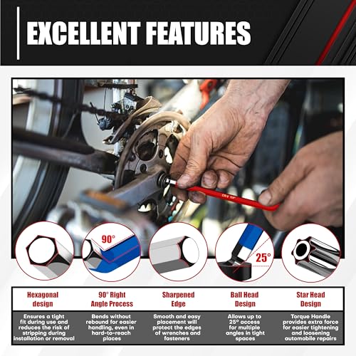 C&T 27-Piece Allen Wrenches Sets, Allen Key Set, SAE, Metric, TORX, CR-V