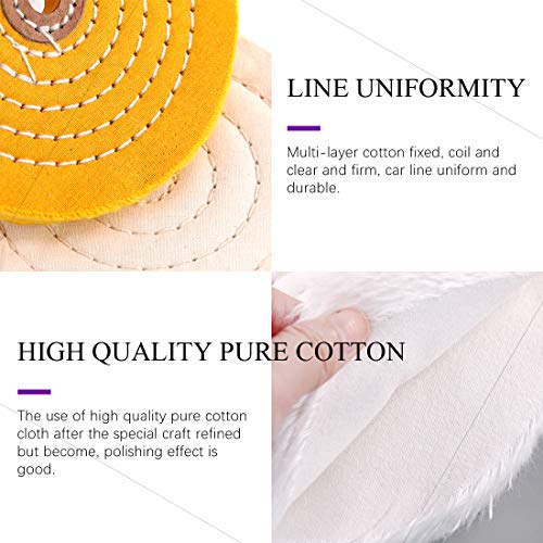 Swpeet 14Pcs 6 Inch Professional Buffing Polishing Wheels with Polishing Compounds Kit