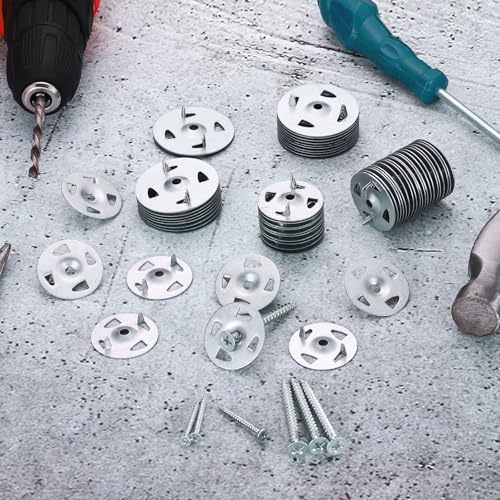 800PCS Foam Board Fasteners Washers 1-1/8 Inch Galvanized Steel Metal Washer for Installation of Foam Board Panels