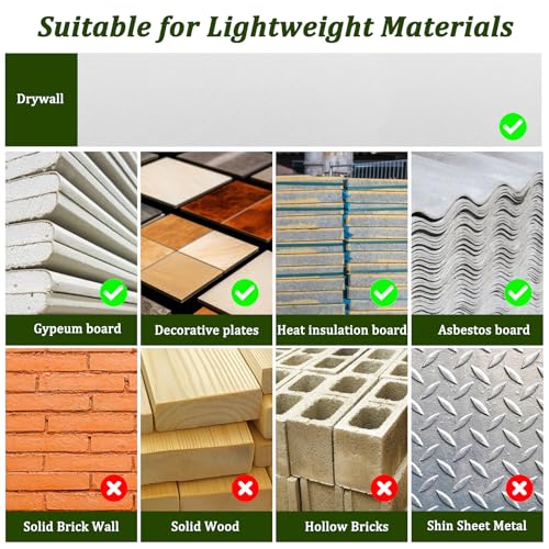 500 Pcs Self Drilling Drywall Anchors with Screws Kit 2 Sizes Sheetrock Anchors & 4 Sizes Zinc Expansion Screws Heavy Duty Drywall Anchor for Shelf, Mirror, Cabinet, No Drilling Required