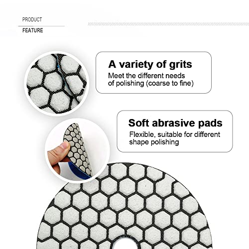SHDIATOOL Dry Diamond Polishing Pads 4 Inch Set and Core Drill Bits 1-3/8 Inch
