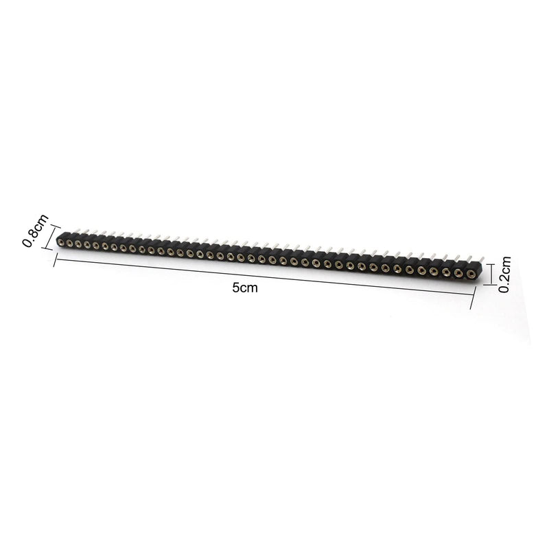BuyWeek Socket Header Tin, 5pcs 1x40P 2.54mm Round Hole Single Row Female Header 40Pin PCB IC Crystal Socket Connector