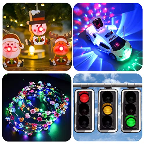 AUKENIEN Pack of 500 3 mm LED Diodes Light Diode Assortment Kit Round Head 2 Pin LED Light Diffuse Diodes Set 5 Colours Red Blue Yellow Green White (100 Pieces Each Colour) 3MM LED Dioden - 5 Farben